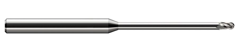 Picture of Harvey Tool 49316 Dia 1/4 LOC 0.3750 OAL6.00 End Mill Standard Flute Standard Helix Carbide Uncoated Single End Ball NoseBall